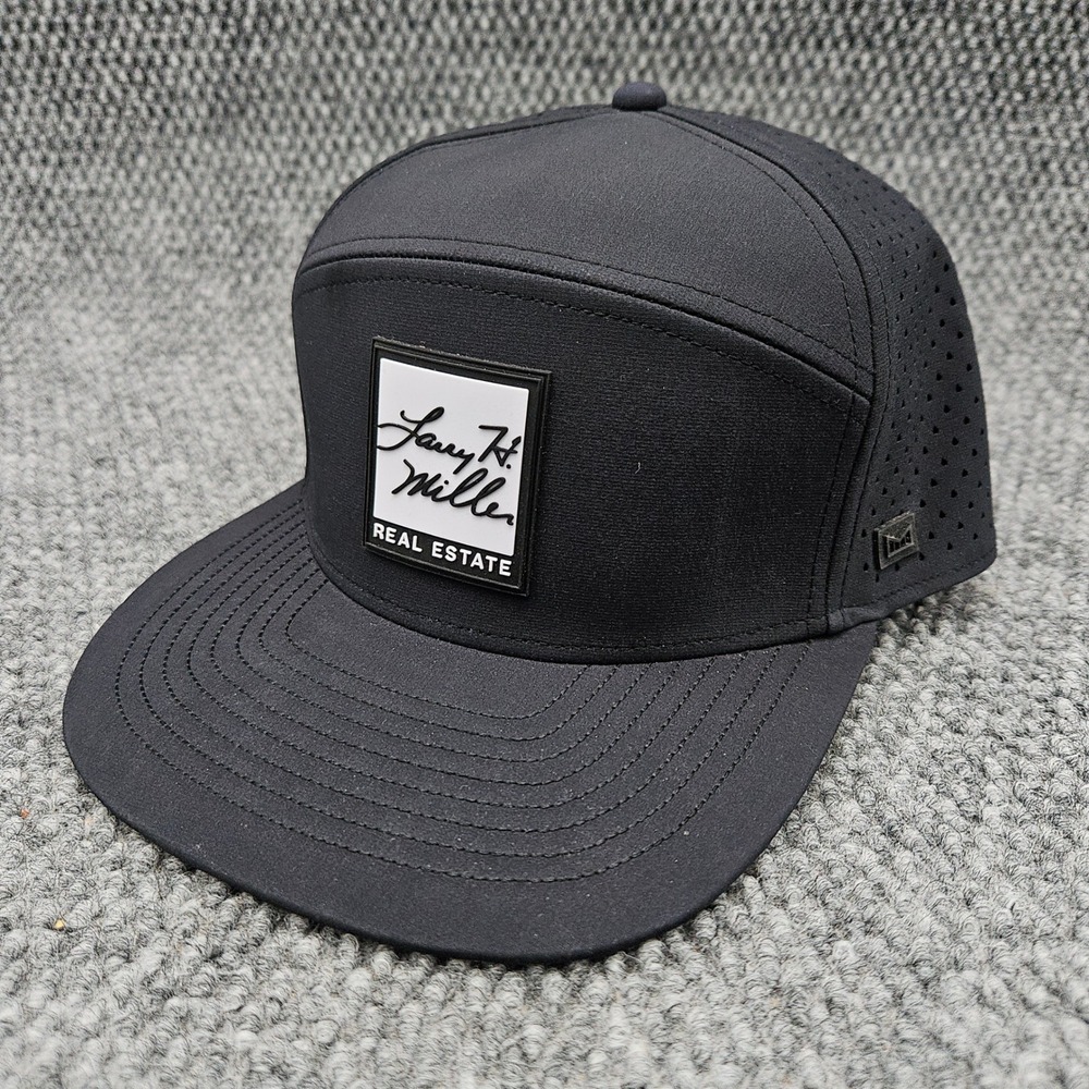 Melin Black Golf Hat Trenches Hydro Larry H Miller Real Estate Snapback Cap